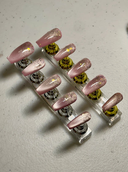 Paillettes effet incrustées - Faux-ongles press-on Coffin