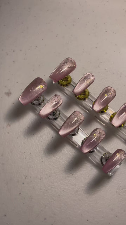 Paillettes effet incrustées - Faux-ongles press-on Coffin